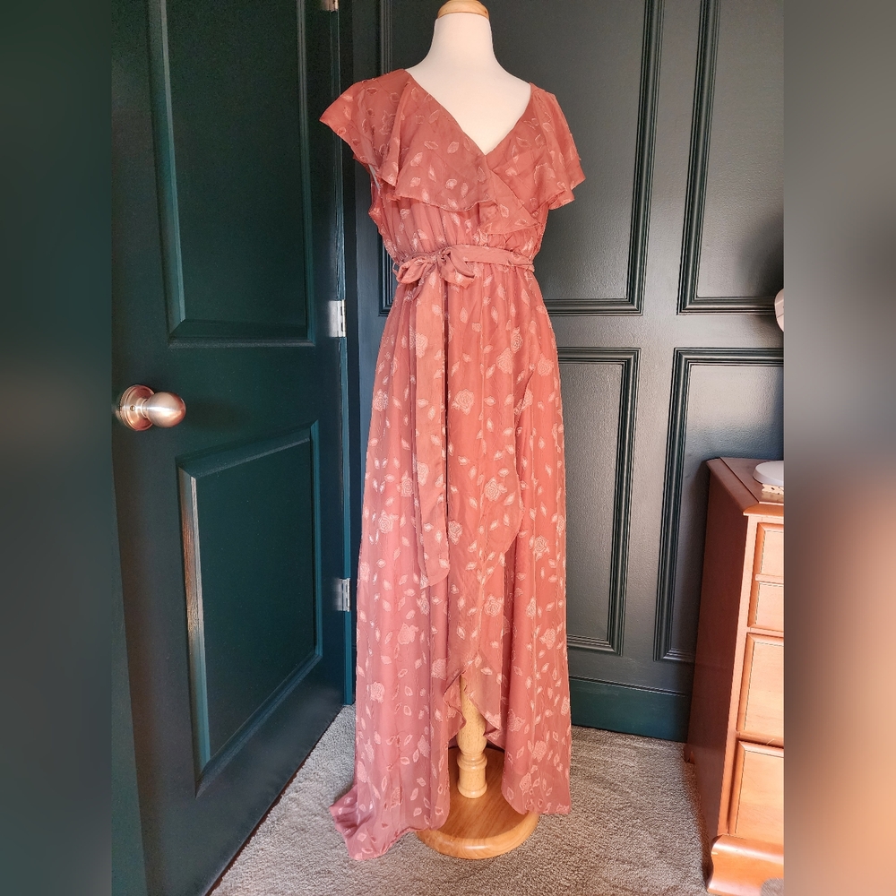 Baltic Born Marion Jacquard Ruffle Maxi Dress - XXXL